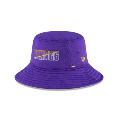 Minnesota Vikings Gorra | New Era NFL Official Summer Sideline Stretch Bucket Hat Mexico - Morados